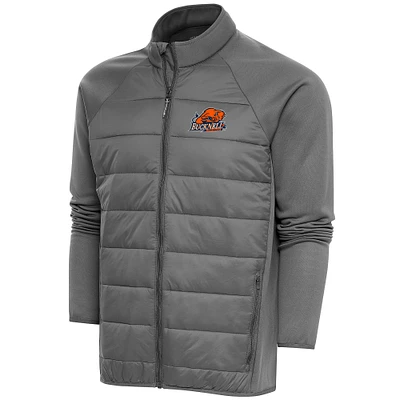 Men's Antigua Steel Bucknell Bison Altitude Quilted Full-Zip Jacket