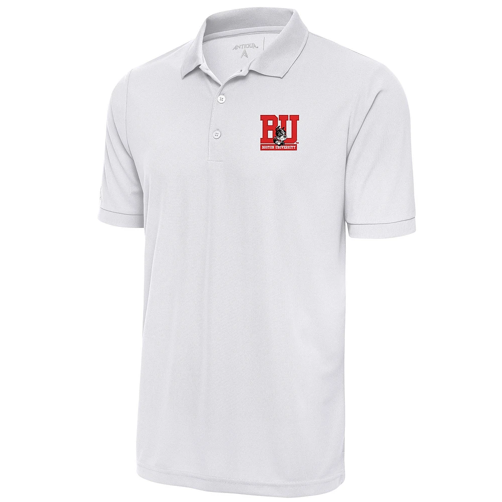 Men's Antigua White Boston University Big & Tall Legacy Pique Polo