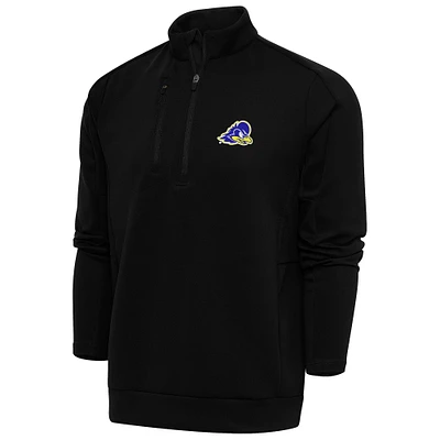 Men's Antigua Black Delaware Fightin' Blue Hens Generation Quarter-Zip Pullover Top