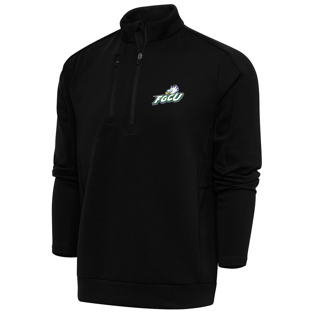 Men's Antigua Black Florida Gulf Coast Eagles Generation Quarter-Zip Pullover Top