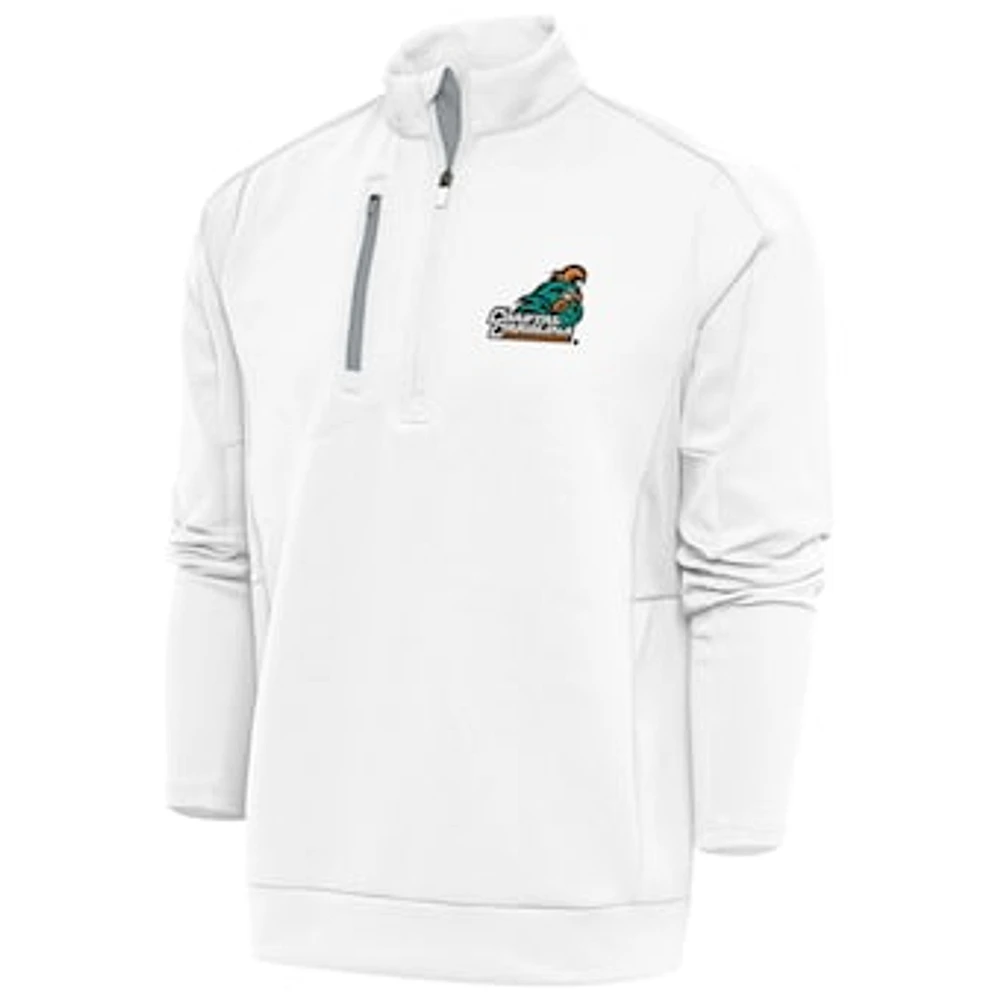 Men's Antigua White Coastal Carolina Chanticleers Generation Quarter-Zip Pullover Top