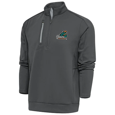 Men's Antigua /Pewter Coastal Carolina Chanticleers Generation Quarter-Zip Pullover Top