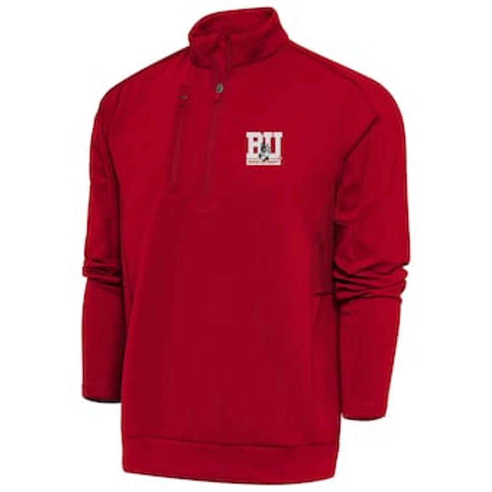 Men's Antigua Scarlet Boston University Generation Quarter-Zip Pullover Top