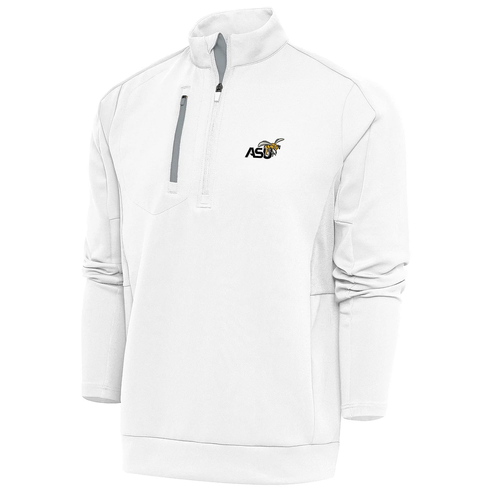 Men's Antigua White Alabama State Hornets Generation Quarter-Zip Pullover Top