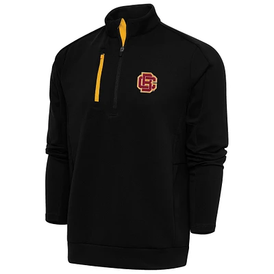 Men's Antigua Black/Gold Bethune-Cookman Wildcats Generation Quarter-Zip Pullover Top