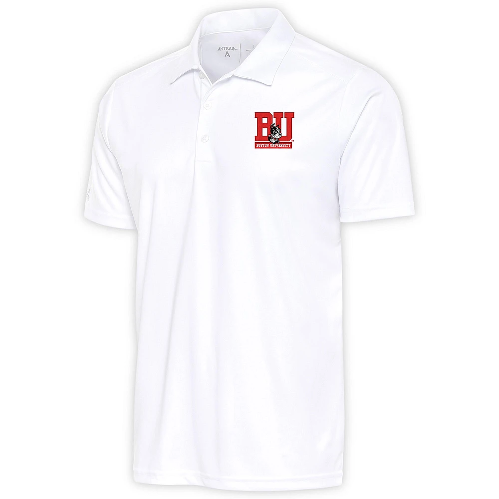 Men's Antigua White Boston University Big & Tall Tribute Polo