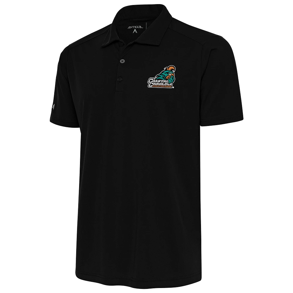 Men's Antigua Black Coastal Carolina Chanticleers Big & Tall Tribute Polo