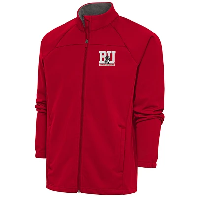 Men's Antigua Scarlet Boston University Links Full-Zip Golf Jacket