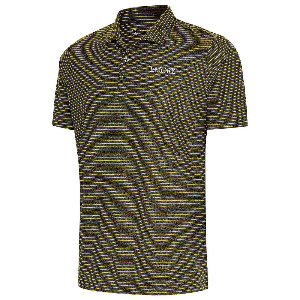 Men's Antigua Heather Black/Gold Emory Eagles Esteem Polo