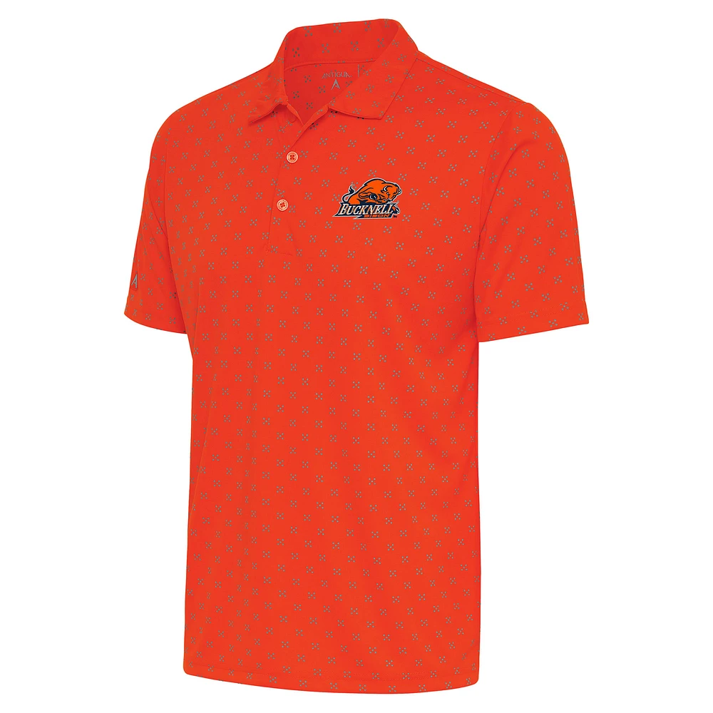 Men's Antigua Orange Bucknell Bison Spark Polo