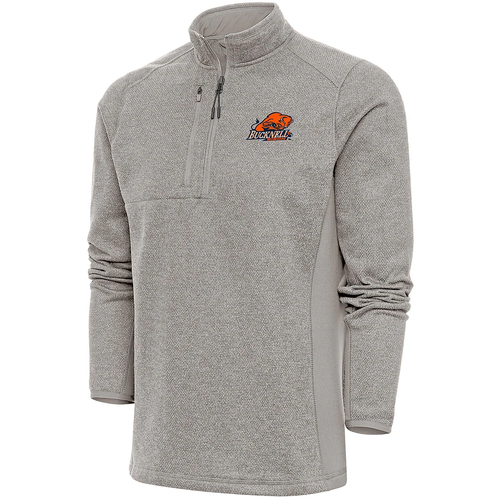 Men's Antigua Oatmeal Bucknell Bison Course Quarter-Zip Top