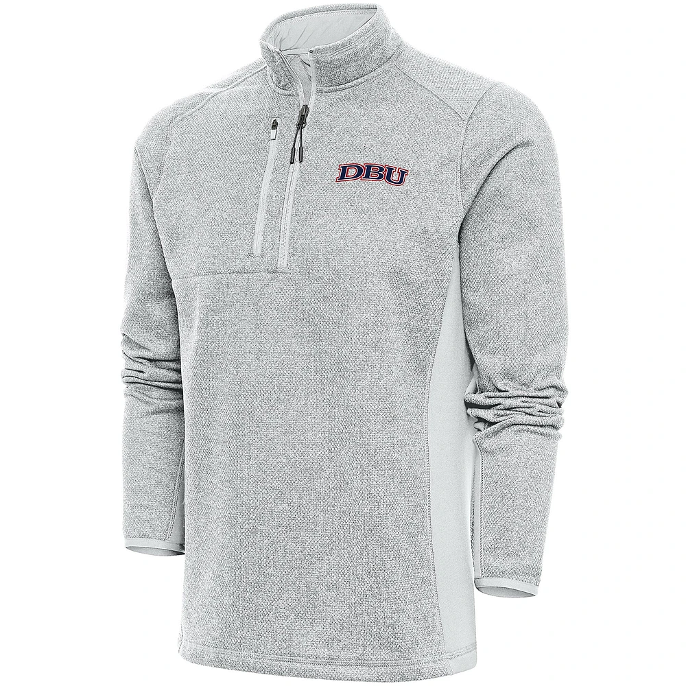 Men's Antigua Gray Dallas Baptist Patriots Course Quarter-Zip Top