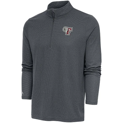 Men's Antigua Heather Charcoal Fordham Rams Epic Quarter-Zip Top