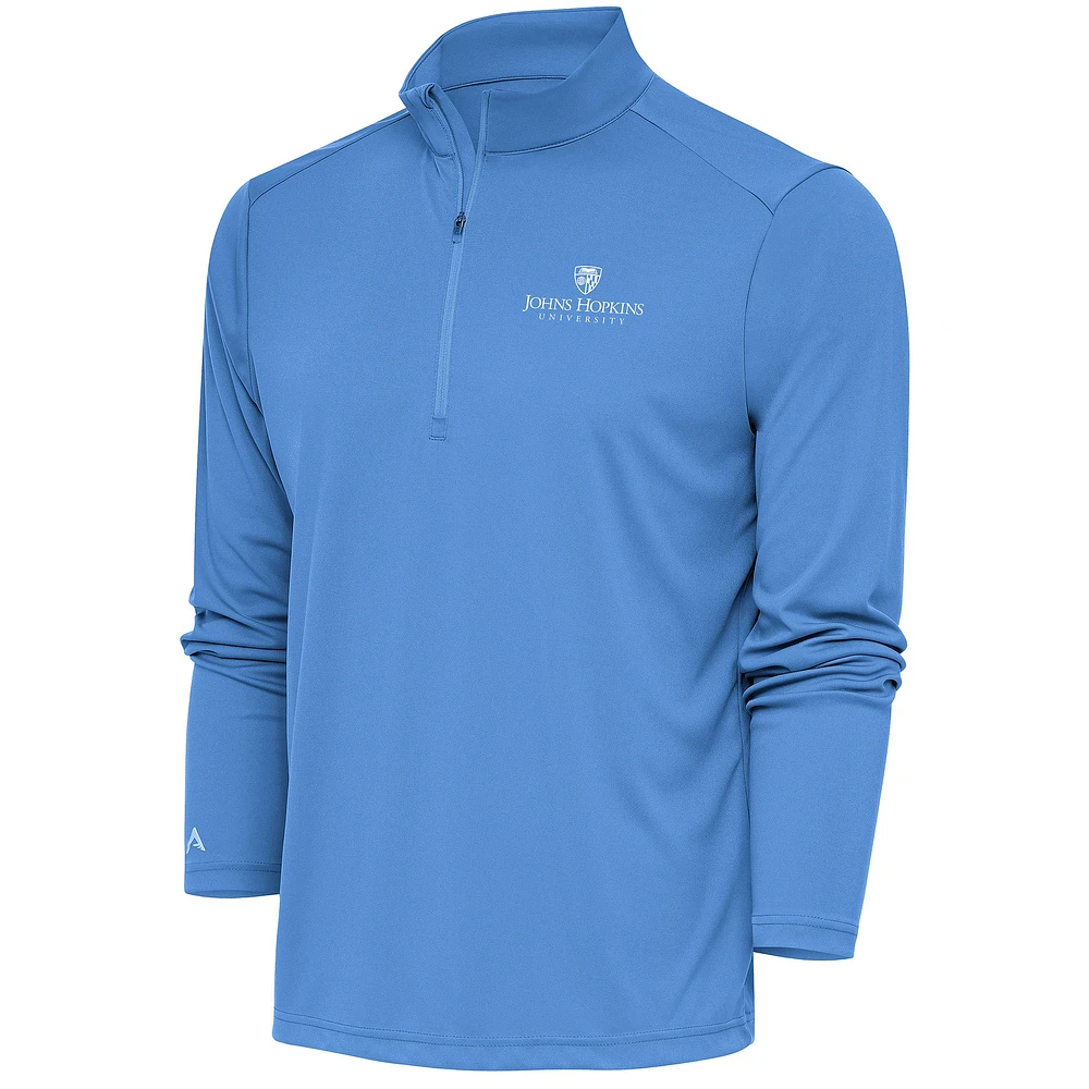 Men's Antigua Light Blue Johns Hopkins Jays Tribute Quarter-Zip Top