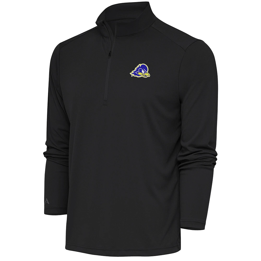 Men's Antigua Charcoal Delaware Fightin' Blue Hens Tribute Quarter-Zip Top