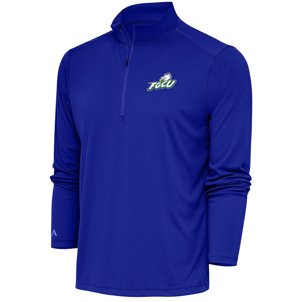 Men's Antigua Blue Florida Gulf Coast Eagles Tribute Quarter-Zip Top