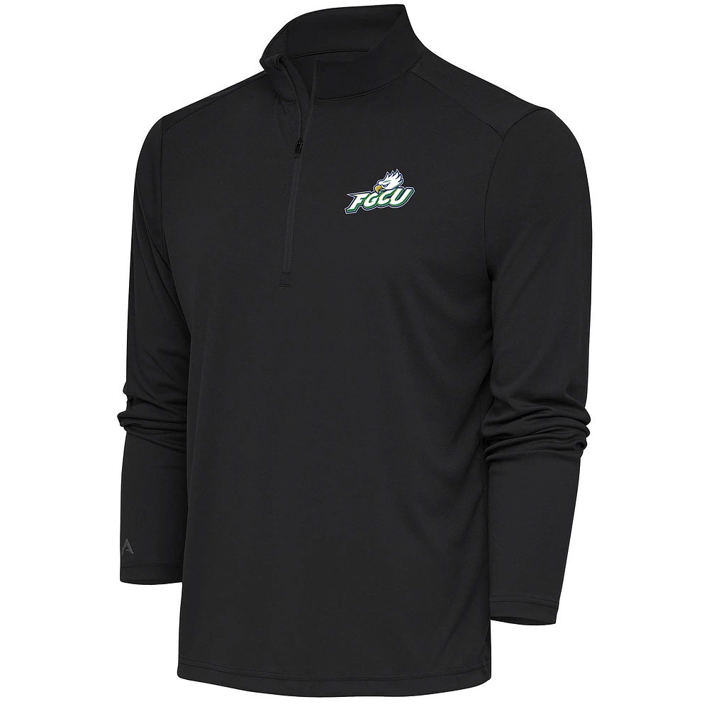 Men's Antigua Charcoal Florida Gulf Coast Eagles Tribute Quarter-Zip Top
