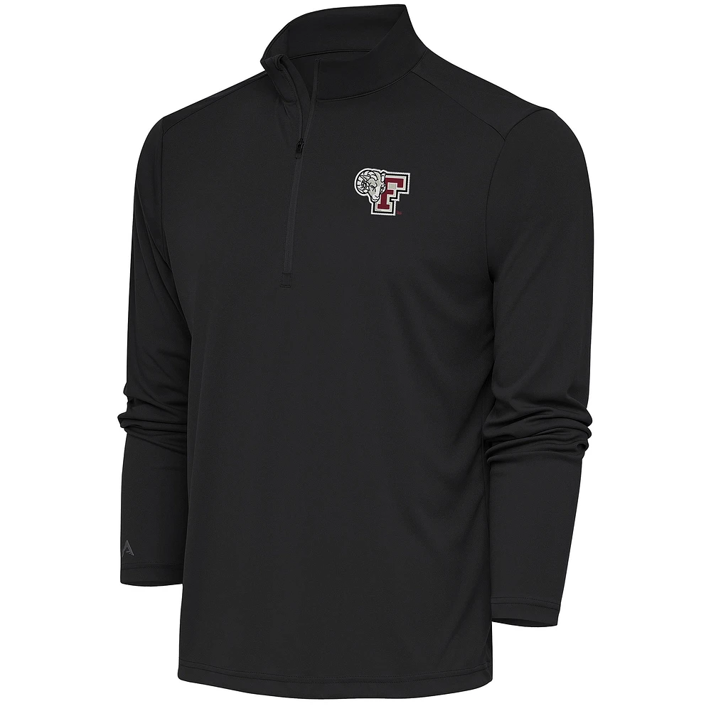 Men's Antigua Charcoal Fordham Rams Tribute Quarter-Zip Top