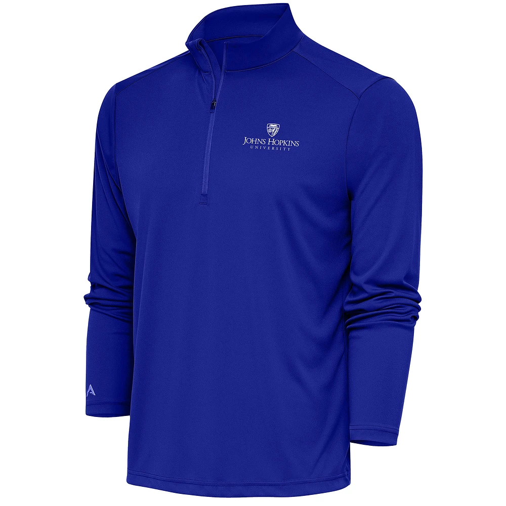 Men's Antigua Royal Johns Hopkins Blue Jays Tribute Quarter-Zip Top