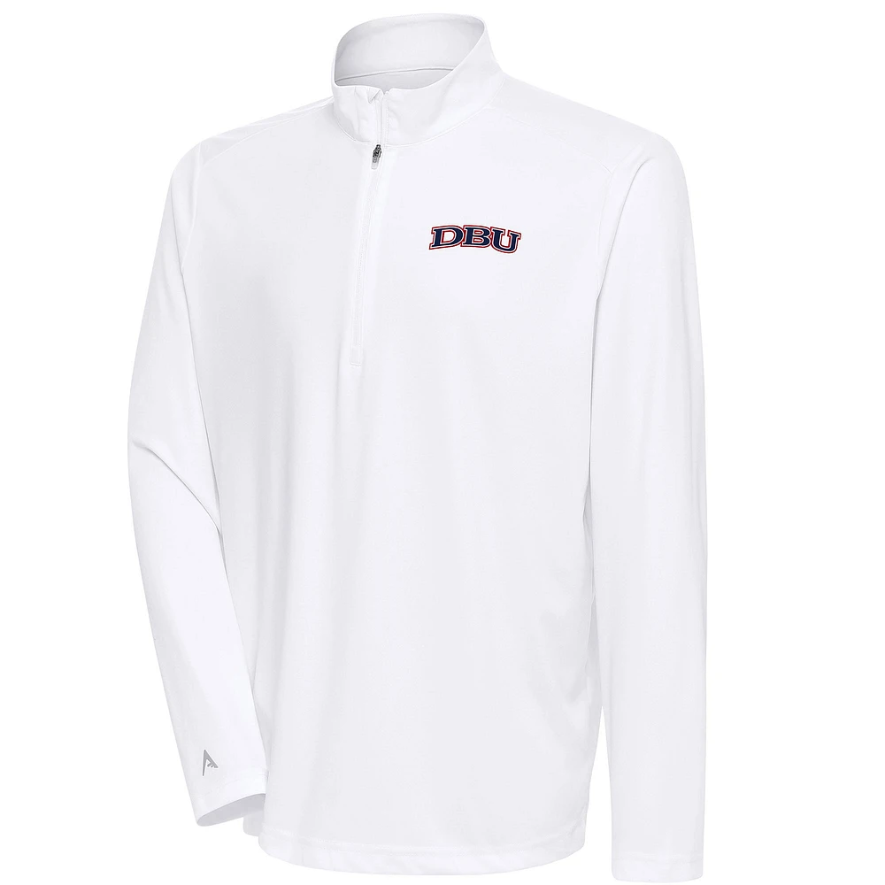 Men's Antigua White Dallas Baptist Patriots Tribute Quarter-Zip Top