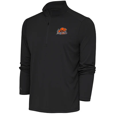 Men's Antigua Charcoal Bucknell Bison Tribute Quarter-Zip Top