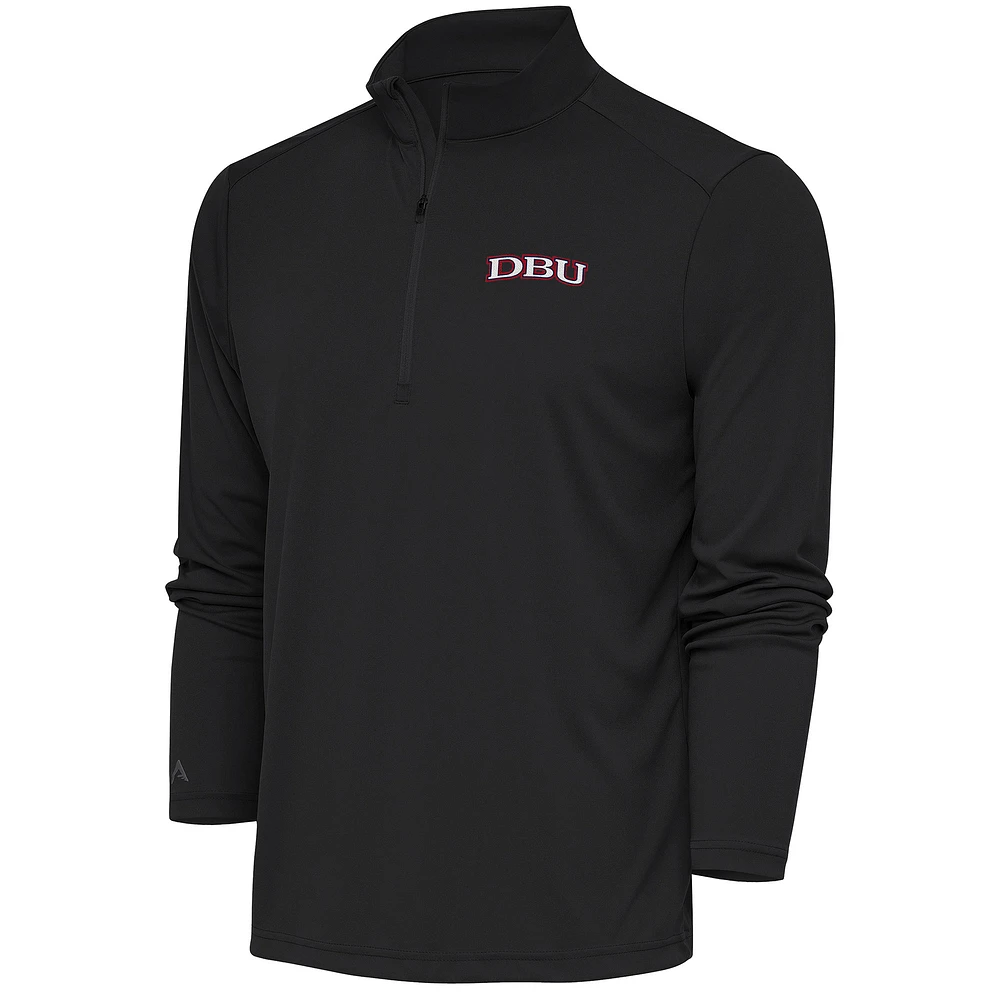 Men's Antigua Charcoal Dallas Baptist Patriots Tribute Quarter-Zip Top