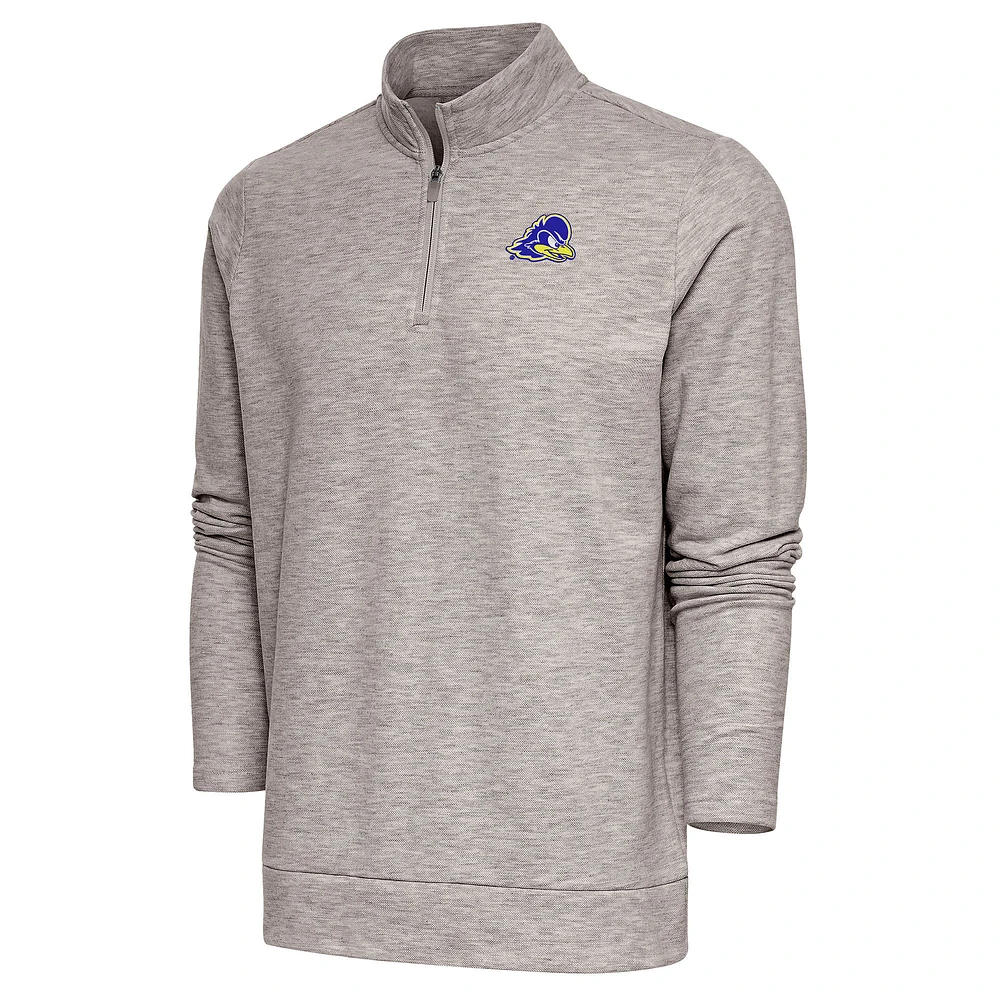 Men's Antigua Oatmeal Delaware Fightin' Blue Hens Gambit Quarter-Zip Pullover Top