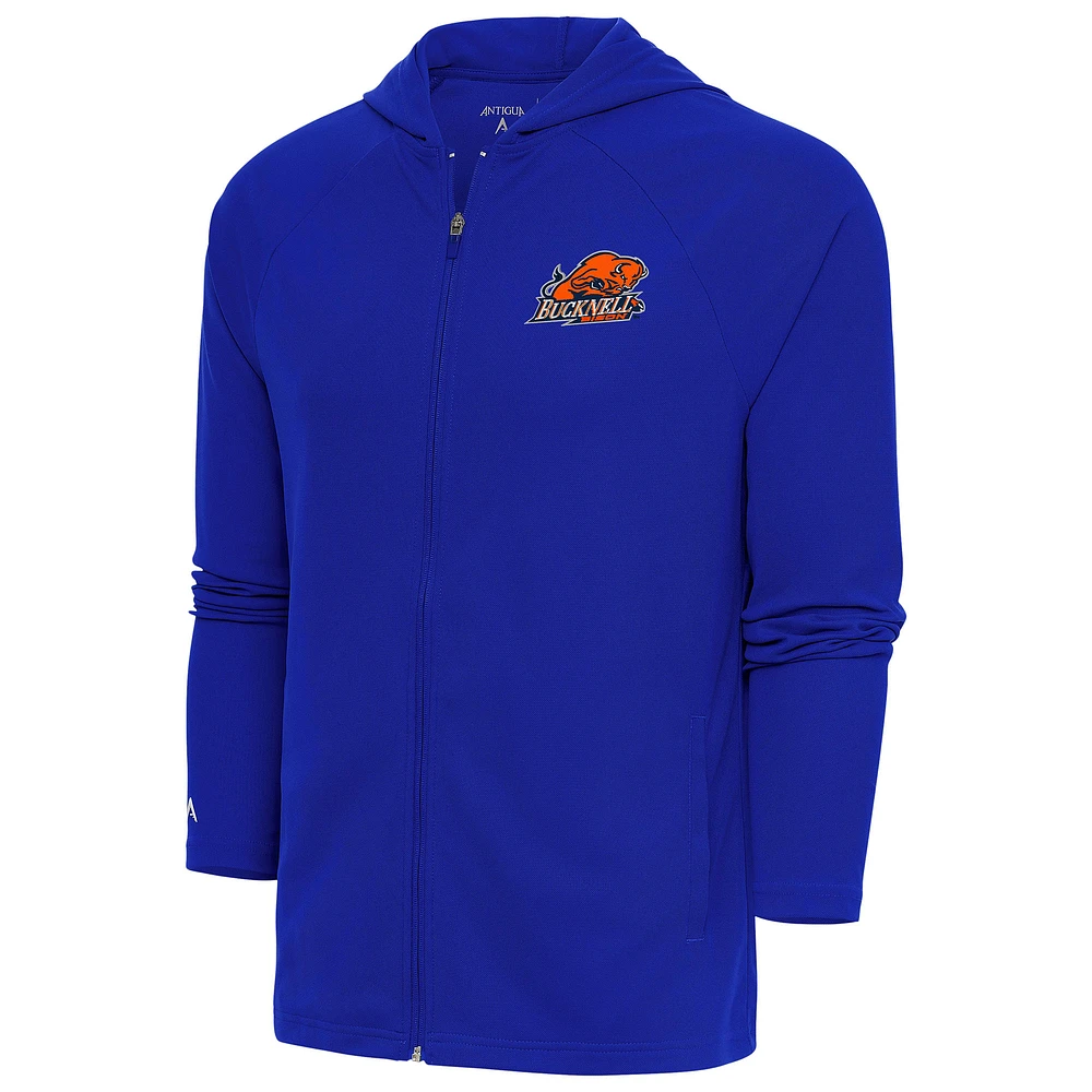Men's Antigua Royal Bucknell Bison Legacy Full-Zip Hoodie