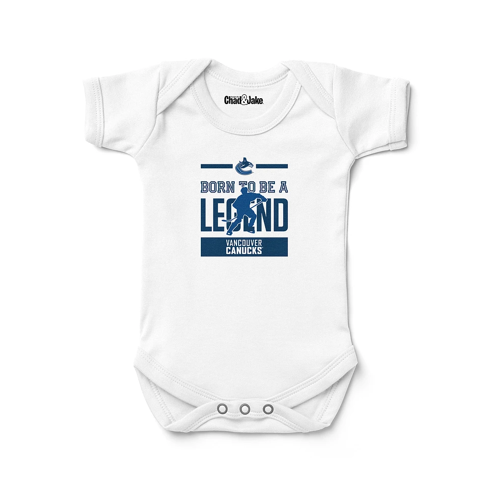 Newborn & Infant Chad Jake White Vancouver Canucks Legend Bodysuit