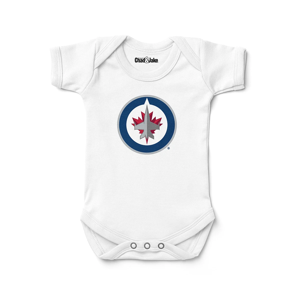Newborn & Infant Chad Jake White Winnipeg Jets Logo Bodysuit