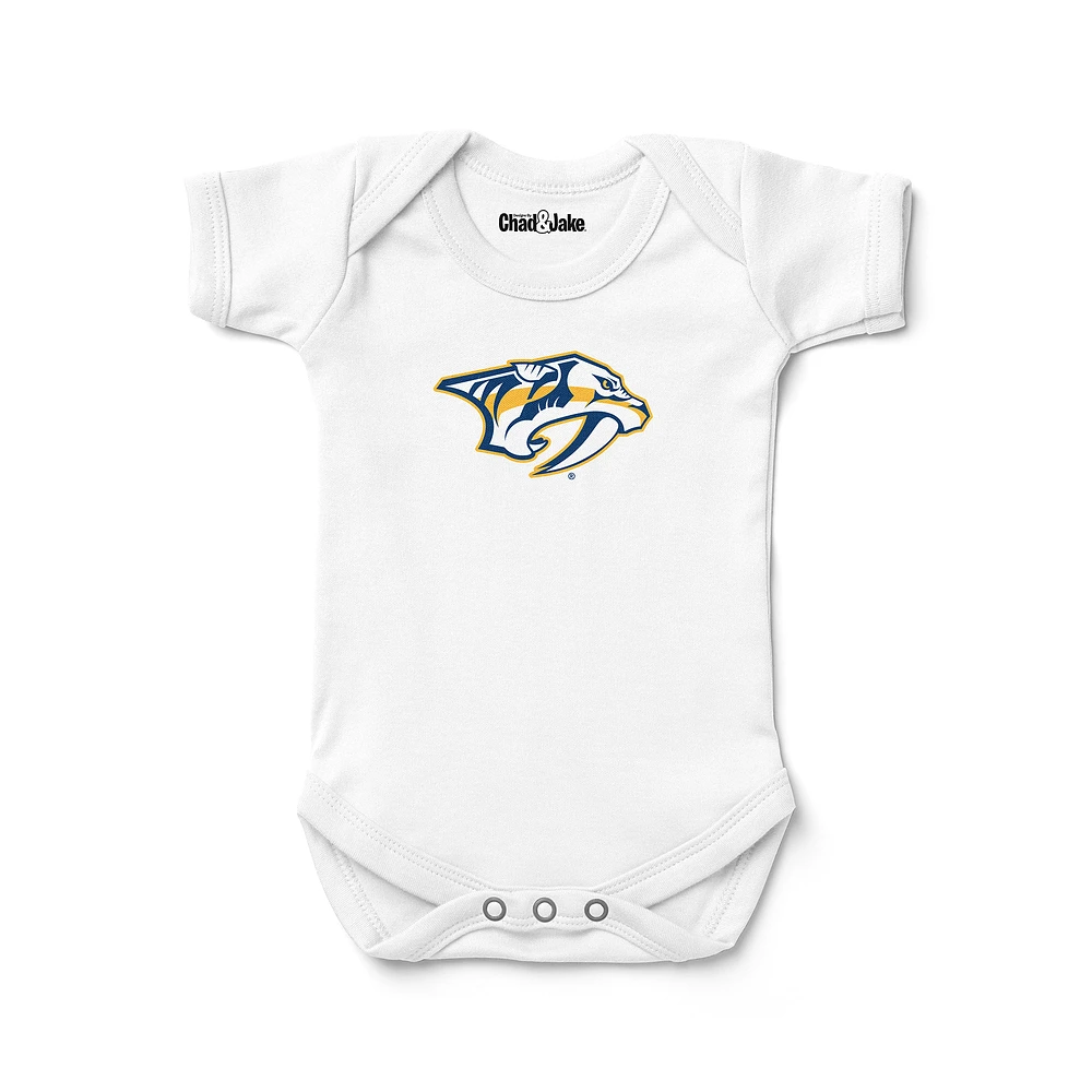 Newborn & Infant Chad Jake White Nashville Predators Logo Bodysuit