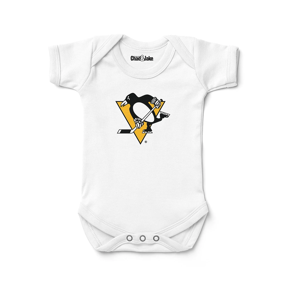 Newborn & Infant Chad Jake White Pittsburgh Penguins Logo Bodysuit