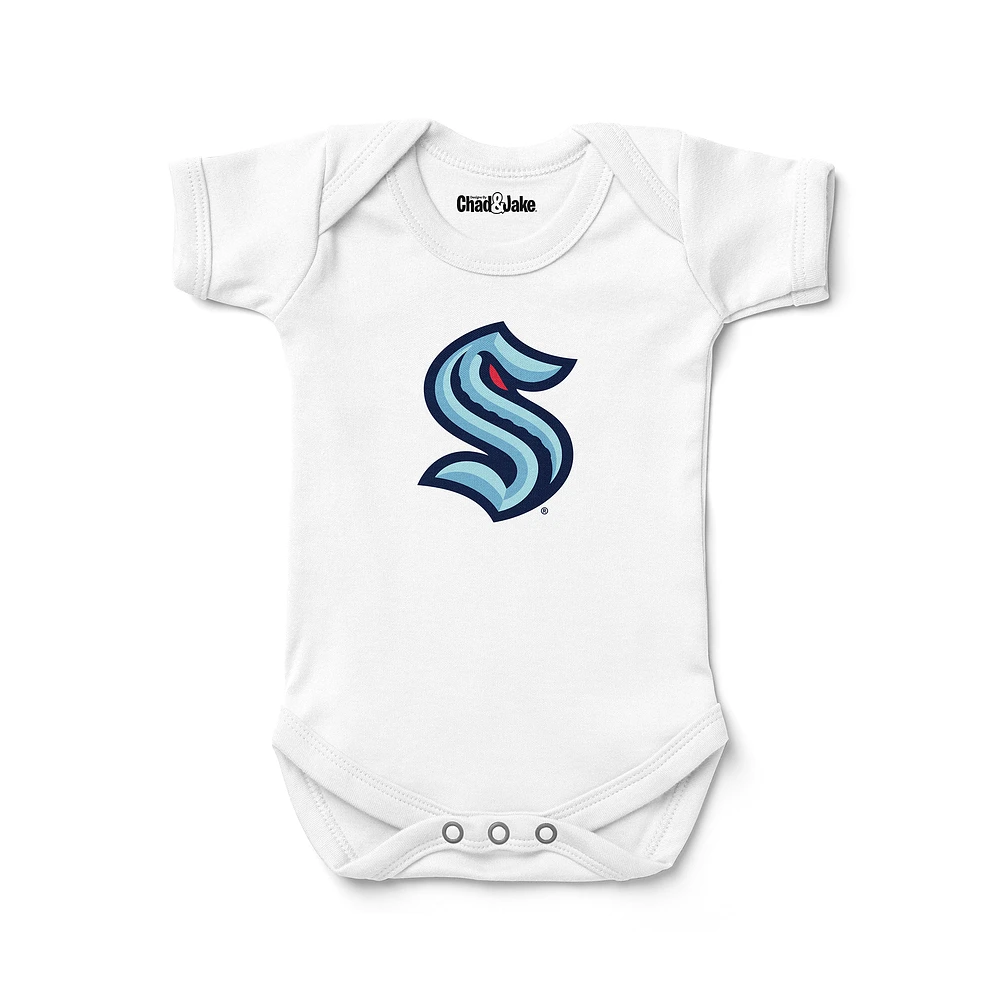Newborn & Infant Chad Jake White Seattle Kraken Logo Bodysuit