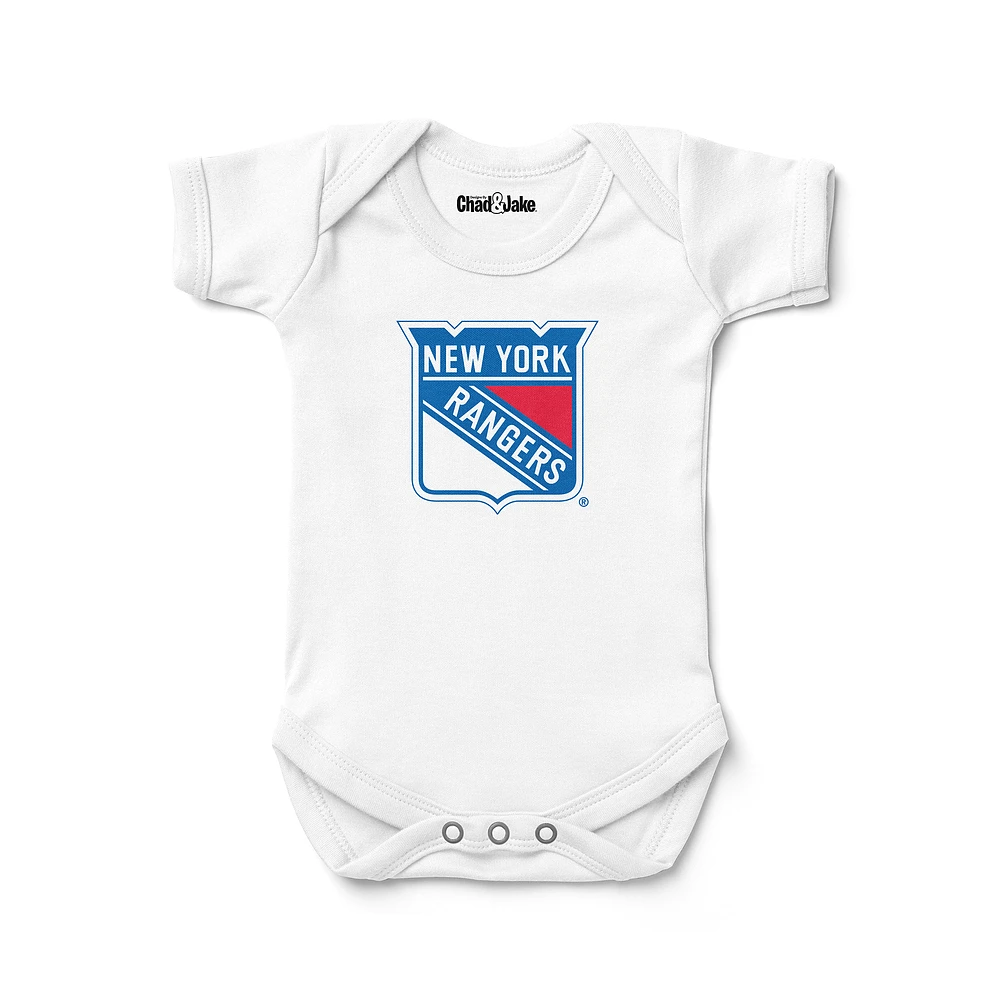 Newborn & Infant Chad Jake White New York Rangers Logo Bodysuit