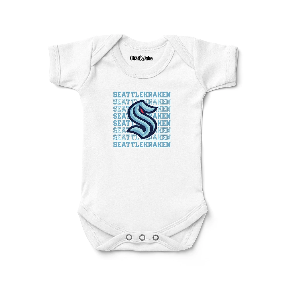 Newborn & Infant Chad Jake White Seattle Kraken Retro Bodysuit
