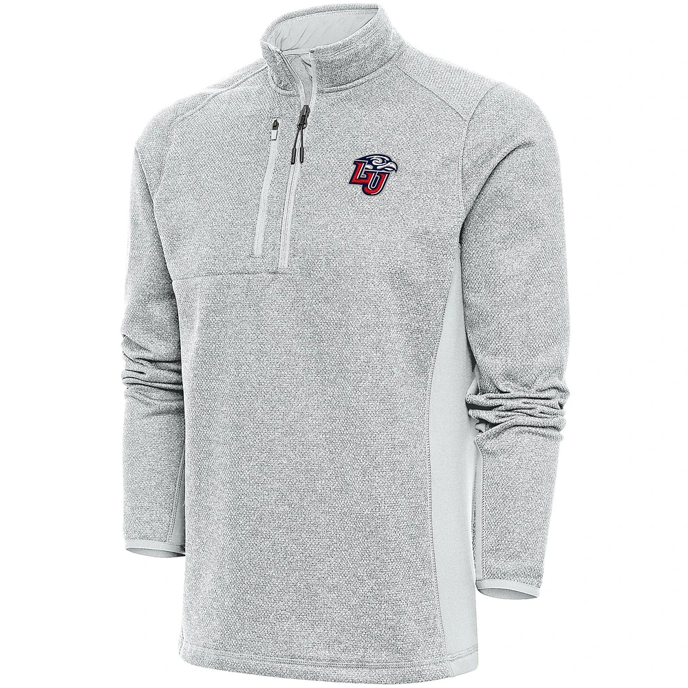 Men's Antigua Gray Liberty Flames Course Quarter-Zip Top