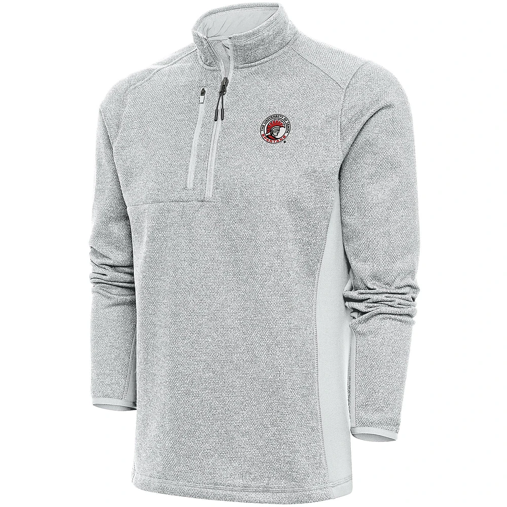 Men's Antigua Gray Tampa Spartans Course Quarter-Zip Top