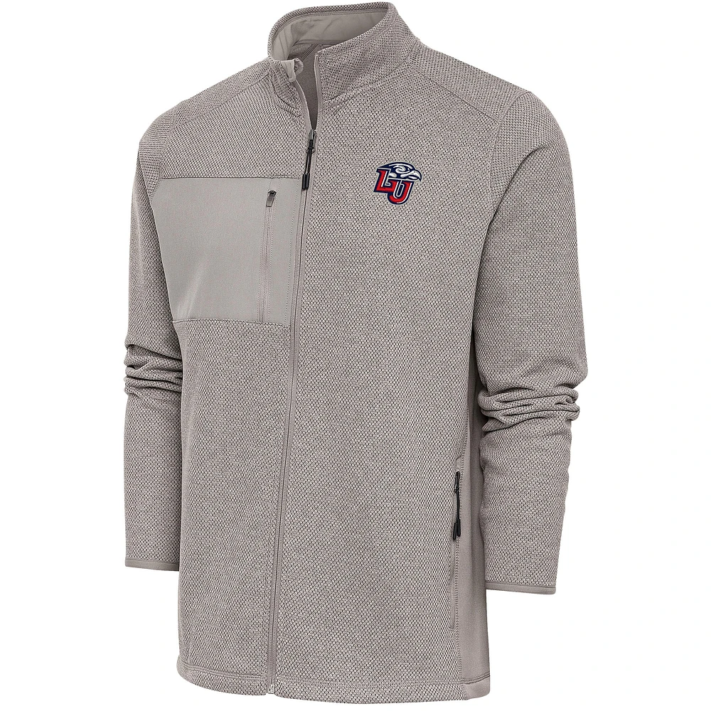 Men's Antigua Oatmeal Liberty Flames Course Full-Zip Jacket
