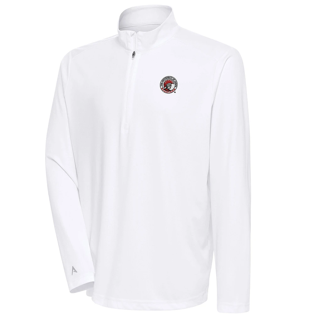 Men's Antigua White Tampa Spartans Tribute Quarter-Zip Top
