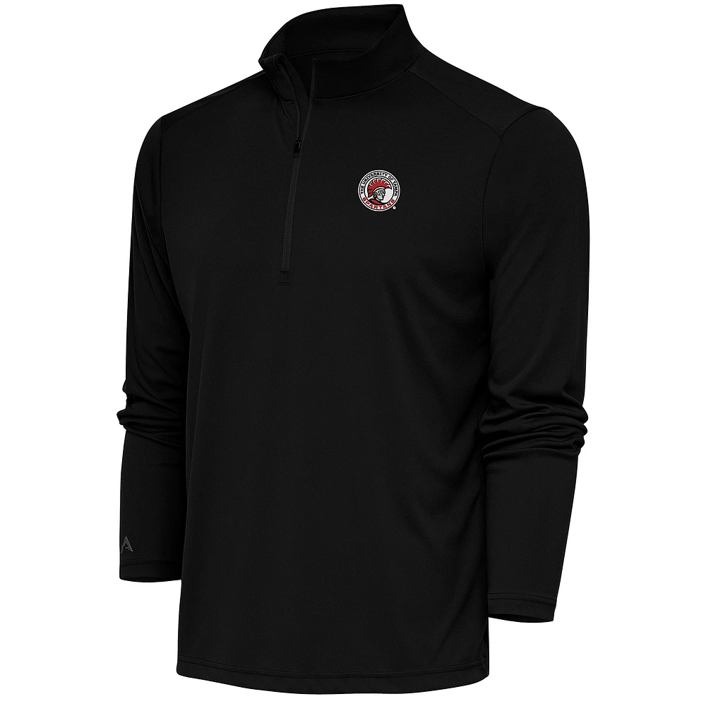 Men's Antigua Black Tampa Spartans Tribute Quarter-Zip Top