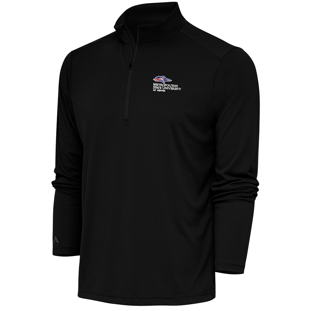 Men's Antigua Black MSU Denver Roadrunners Tribute Quarter-Zip Top