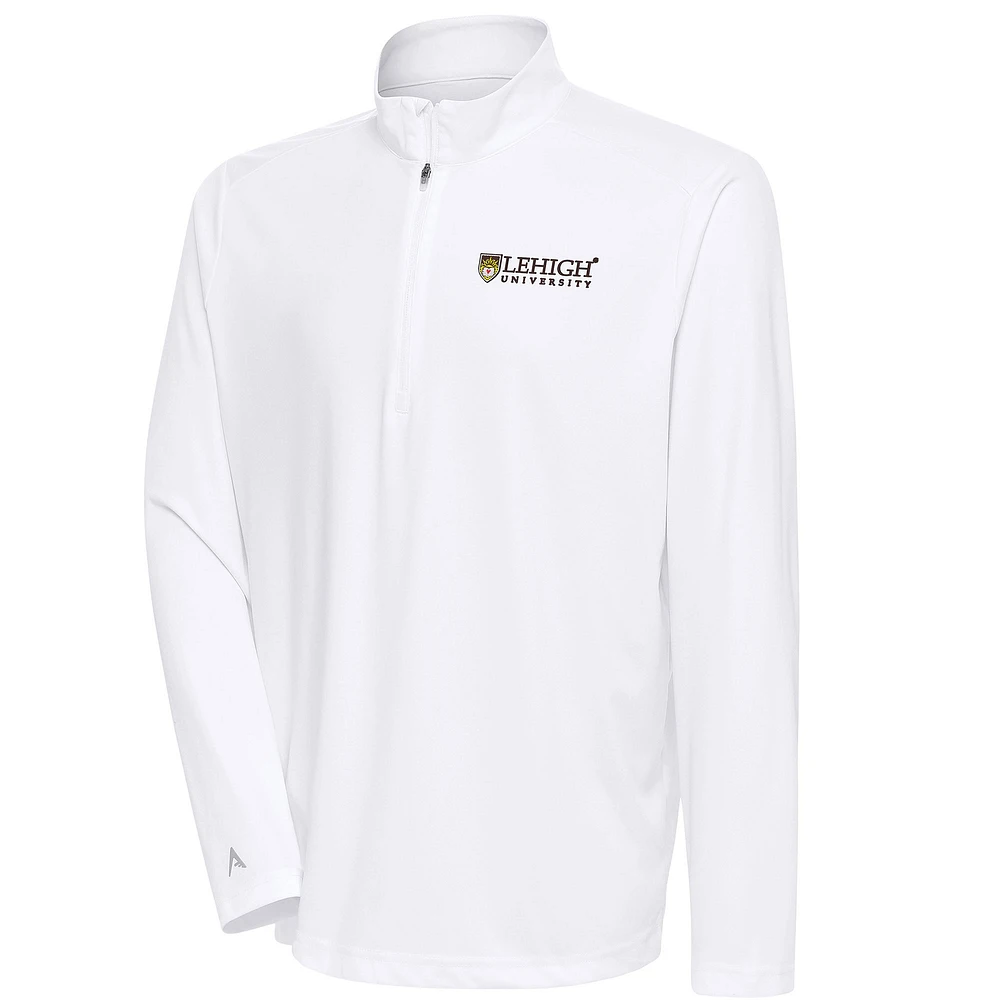 Men's Antigua White Lehigh Mountain Hawks Tribute Quarter-Zip Top