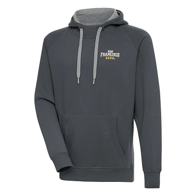 Men's Antigua  Charcoal San Francisco Dons Victory Pullover Hoodie
