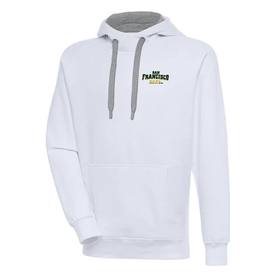 Men's Antigua  White San Francisco Dons Victory Pullover Hoodie