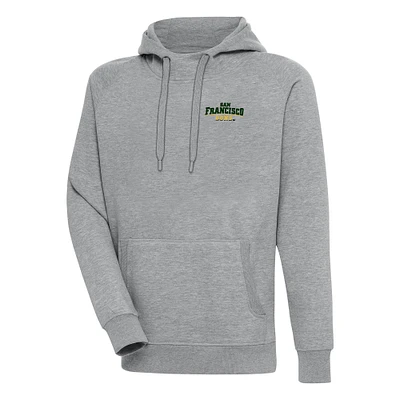 Men's Antigua  Heather Gray San Francisco Dons Victory Pullover Hoodie