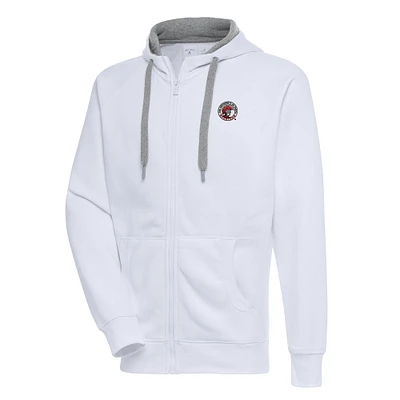 Men's Antigua White Tampa Spartans Victory Full-Zip Hoodie