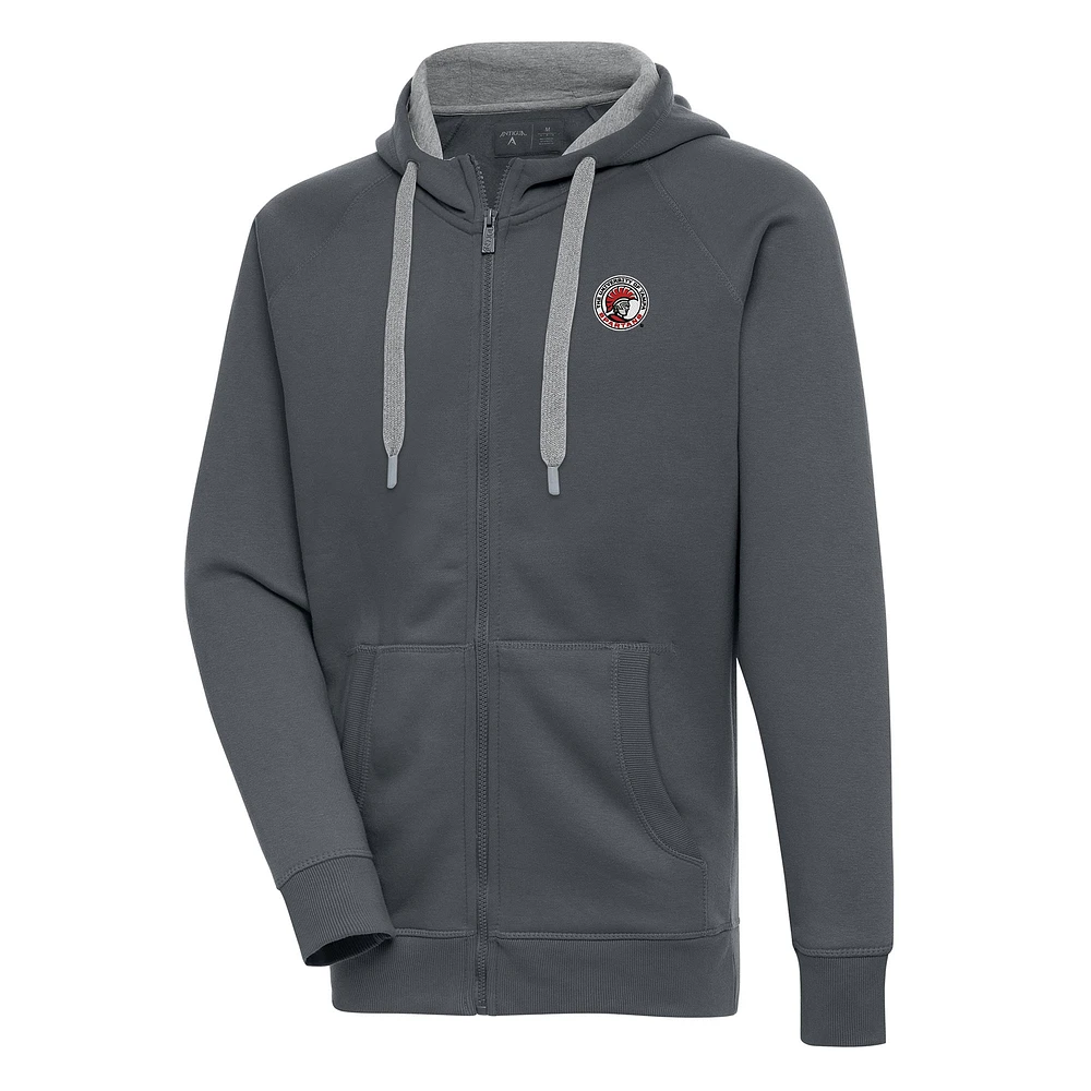 Men's Antigua Charcoal Tampa Spartans Victory Full-Zip Hoodie