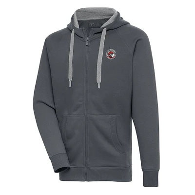 Men's Antigua Charcoal Tampa Spartans Victory Full-Zip Hoodie