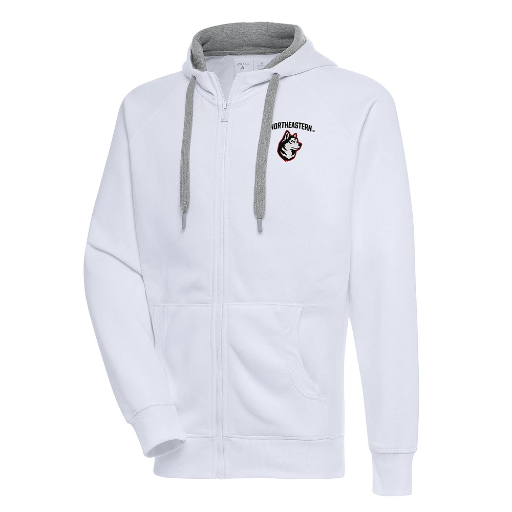 Men's Antigua Northeastern Huskies Victory Full-Zip Hoodie