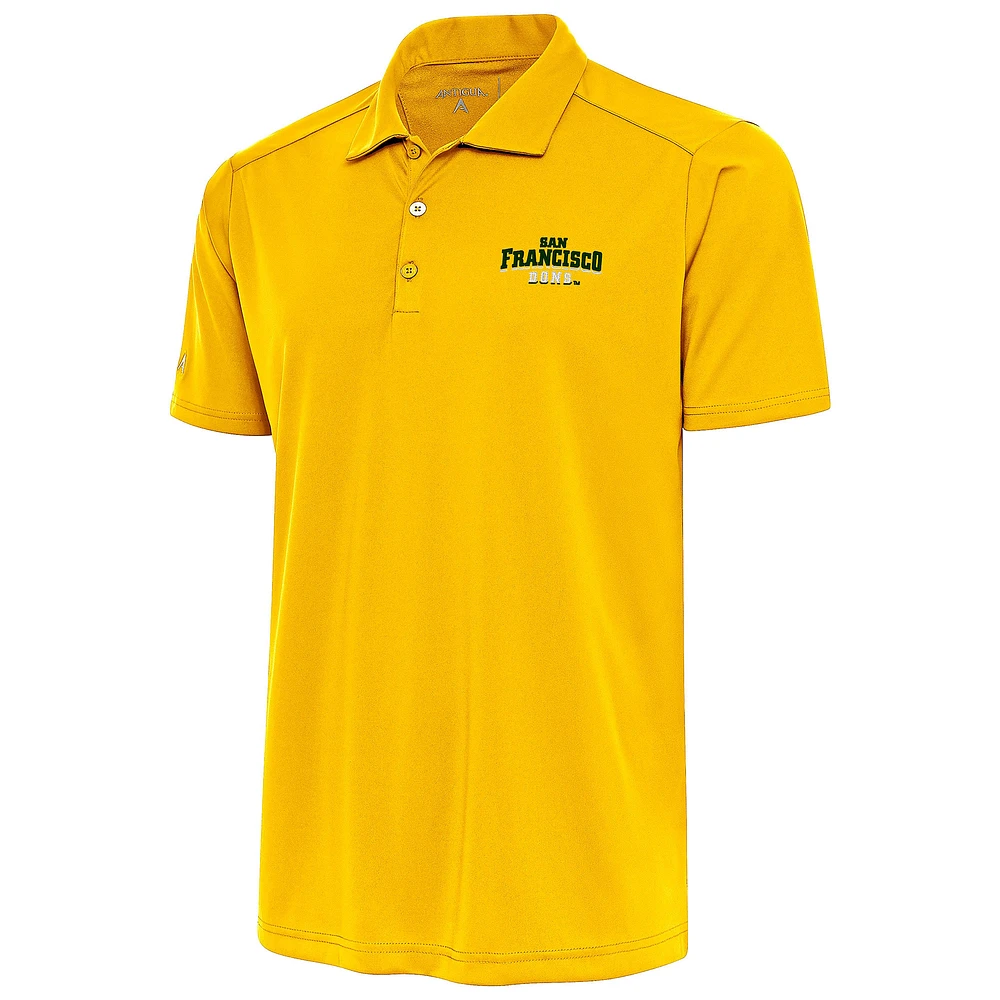 Men's Antigua Gold San Francisco Dons Tribute Polo